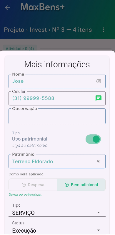 Regras do Item e Patrimônio
